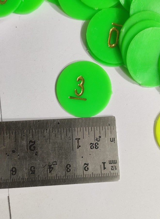 OMX Plastic Numerical Token/Coins (1 to 100) Number Coins(Big)(Size: 32mm / 1.25 Inch Round), You can get Any Colour - Image 5